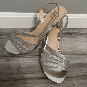 Gorgeous Silver sling back strap formal hills